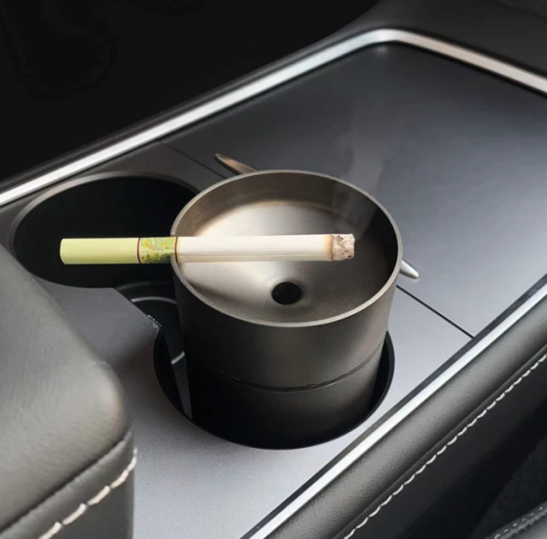 Portable Car Ashtray with Smokeless Lid