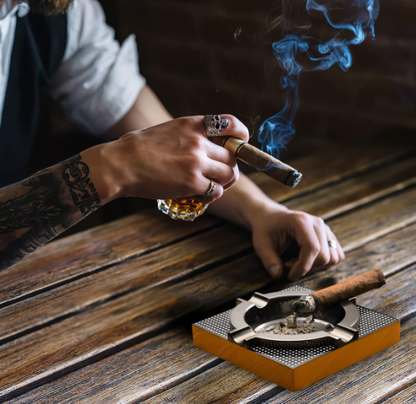 Modern Metal Cigar Ashtray for Patio