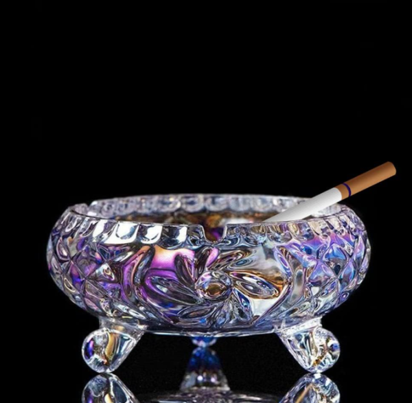 Colorful Crystal Glass Cigar Ashtray